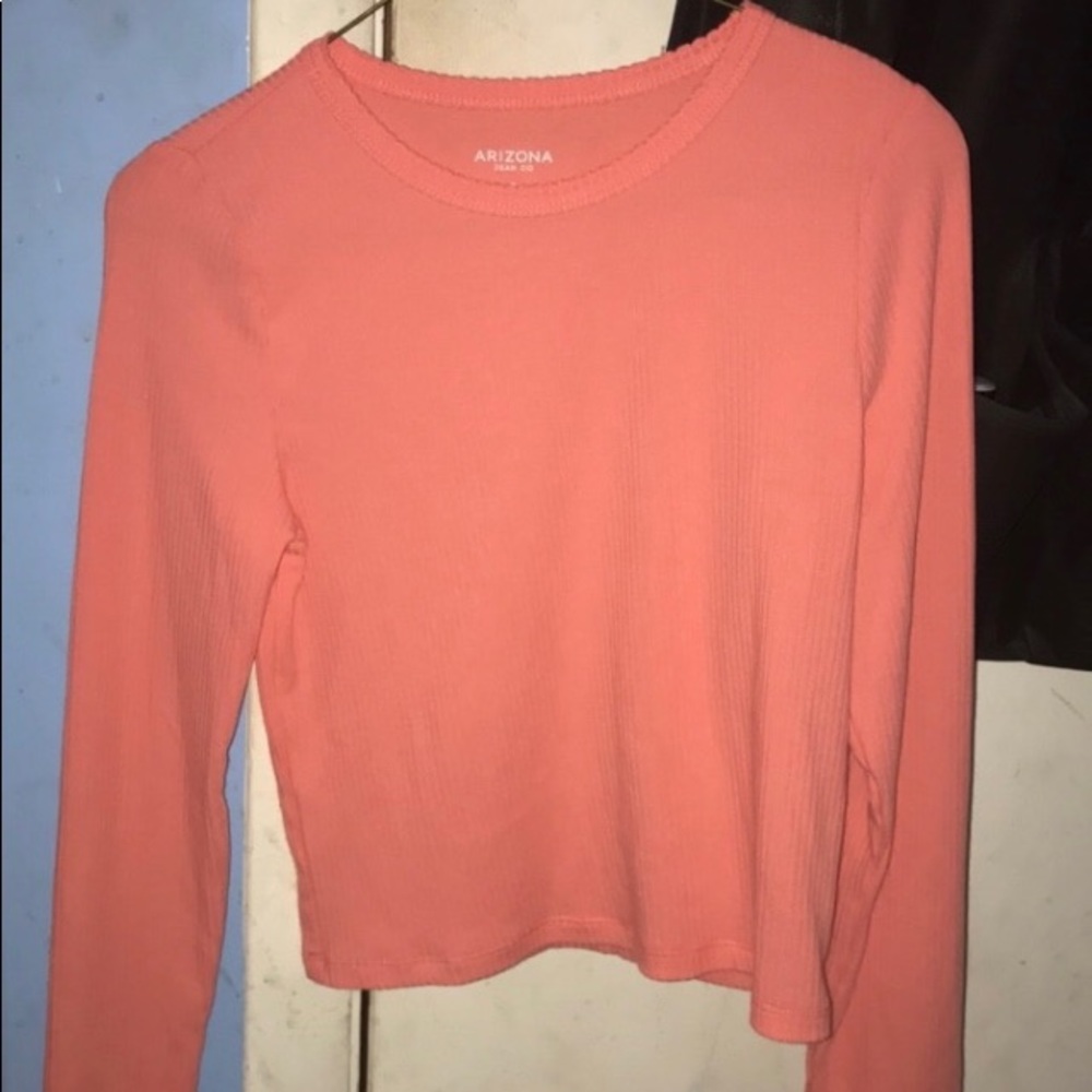 Pink Cropped Ribbed Shirt